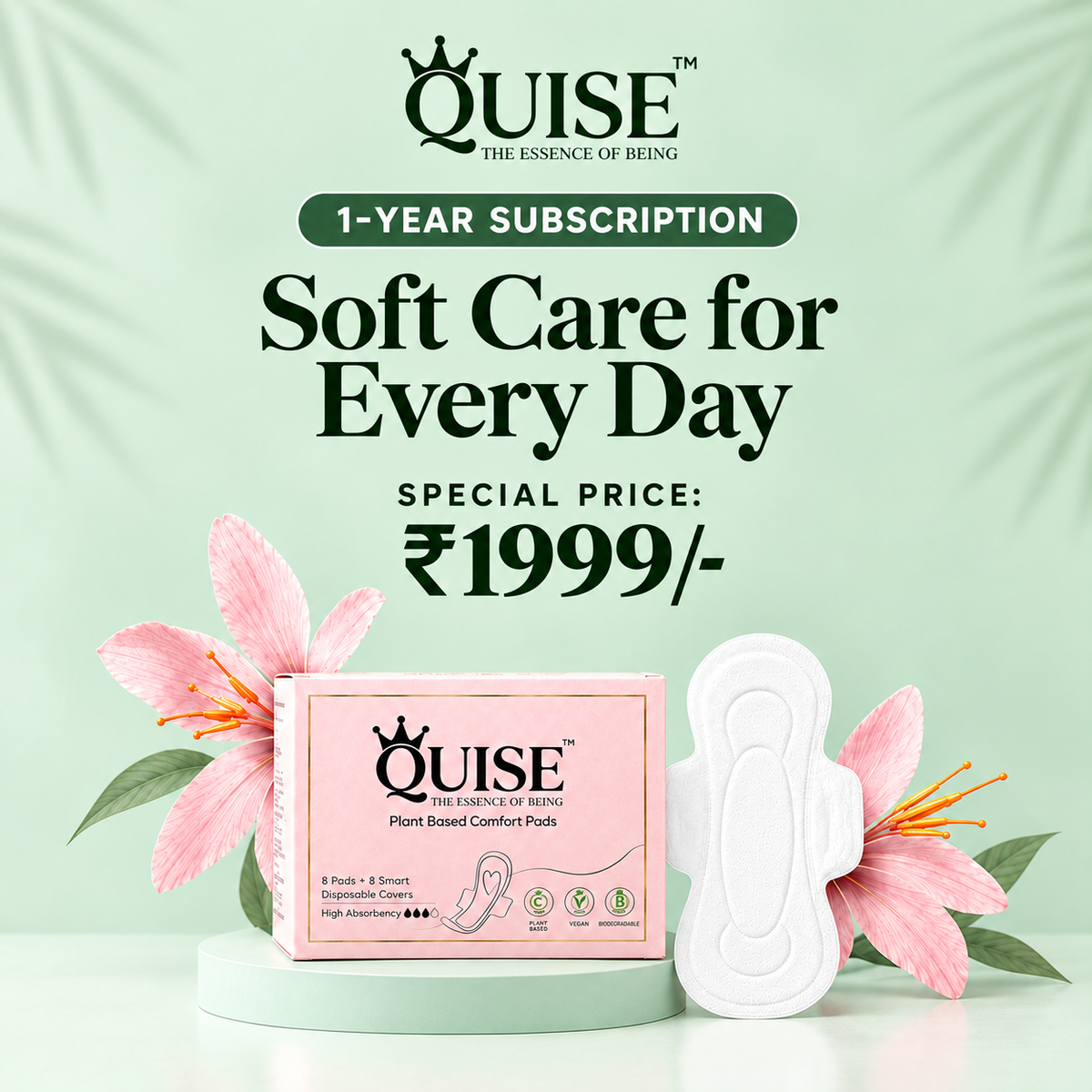 1-Year Subscription of Plant Based Comfort Pads